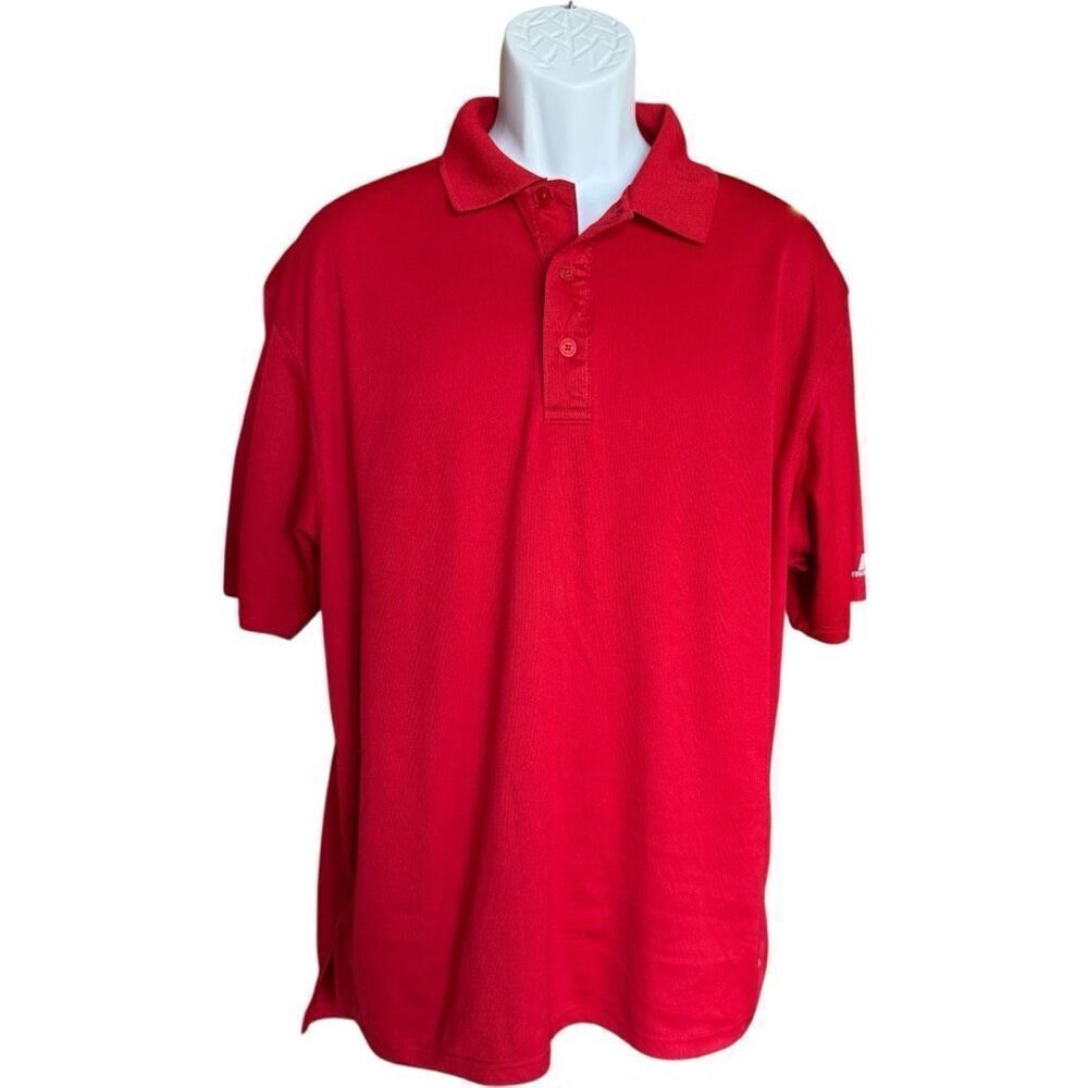 Mens Russell Athletics Red Dri-Fit Polo Shirt - Sz L